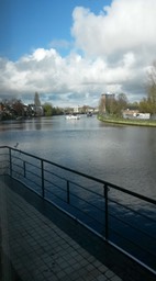 Zicht op de Spaarne in Haarlem.